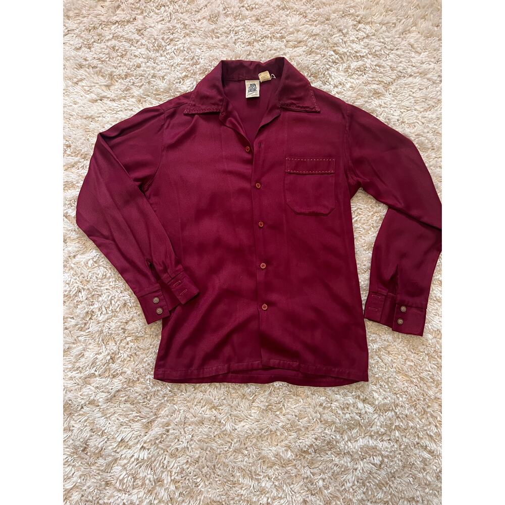 Kennington by California Vintage Deep Red Stitch Detail 70s Pocket M Disco Retro